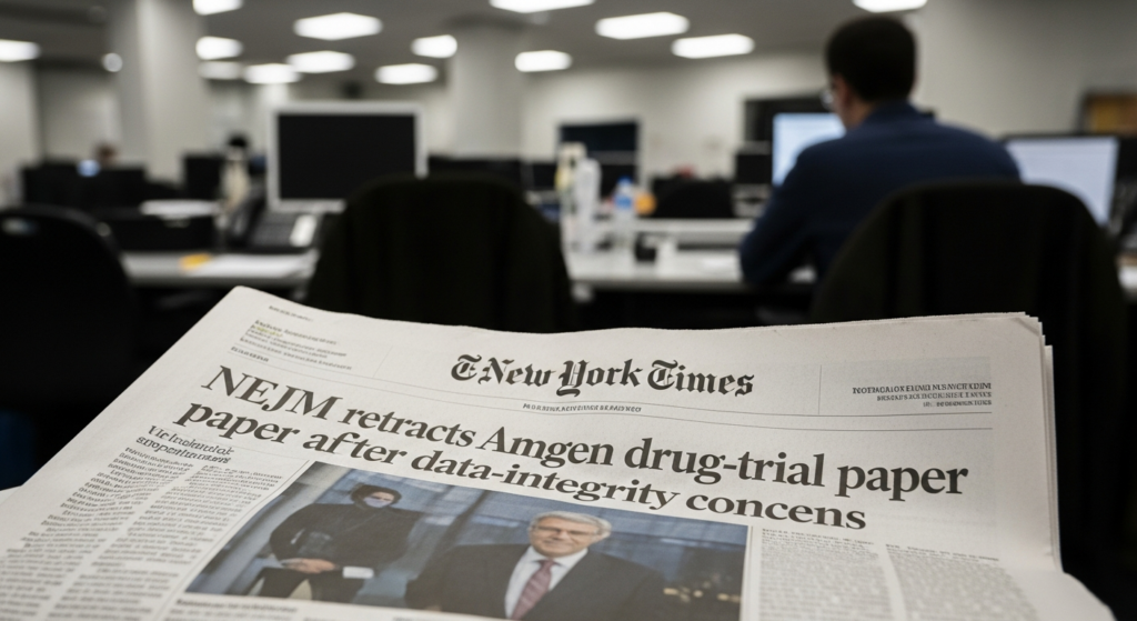 New England Journal of Medicine Retracts Amgen Drug Trial Paper Amid Data Integrity Concerns