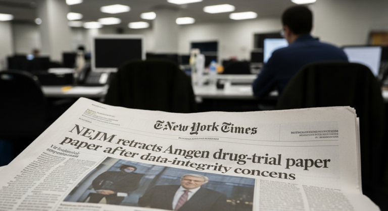 New England Journal of Medicine Retracts Amgen Drug Trial Paper Amid Data Integrity Concerns