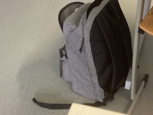 Student backpack on the floor