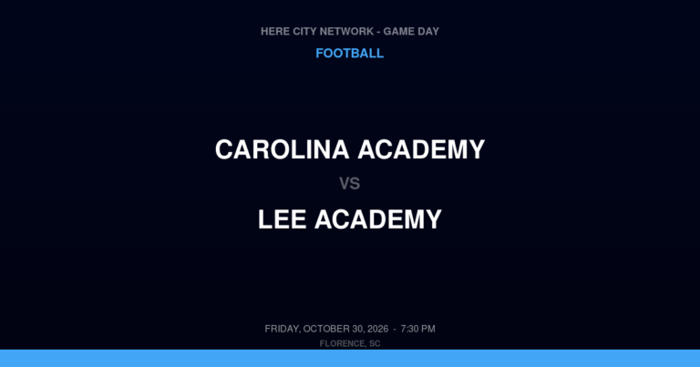 Carolina Academy vs. Lee Academy — Football Game Day — Bishopville, SC — Oct 30, 2026