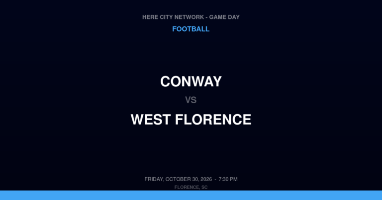 Conway vs. West Florence — Football Game Day — Florence, SC — Oct 30, 2026