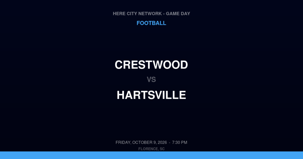 Crestwood vs. Hartsville — Football Game Day — Hartsville, SC — Oct 9, 2026
