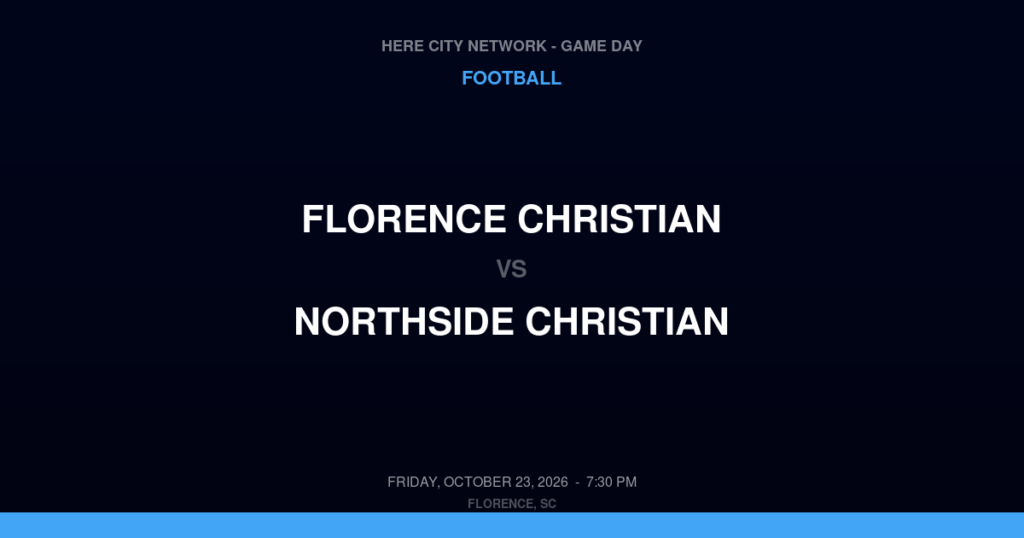 Florence Christian vs. Northside Christian — Football Game Day — Lexington, SC — Oct 23, 2026