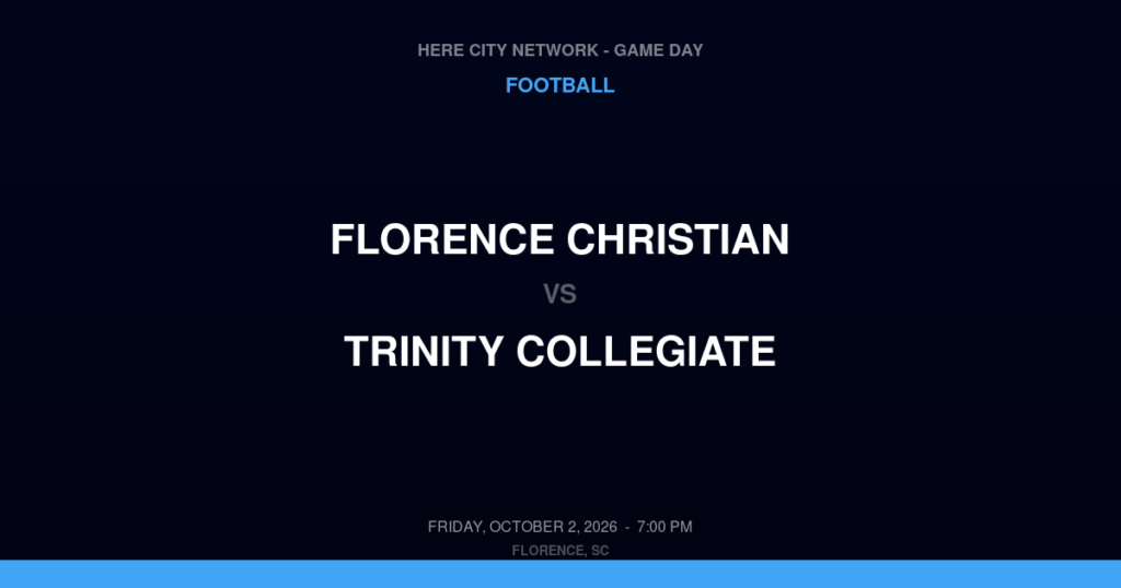 Florence Christian vs. Trinity Collegiate — Football Game Day — Darlington, SC — Oct 2, 2026