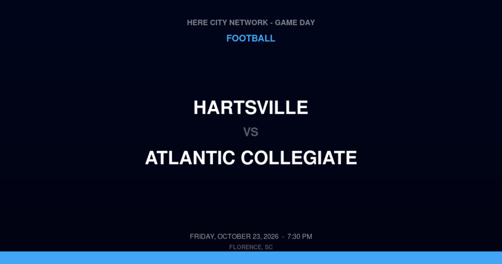 Hartsville vs. Atlantic Collegiate — Football Game Day — Conway, SC — Oct 23, 2026