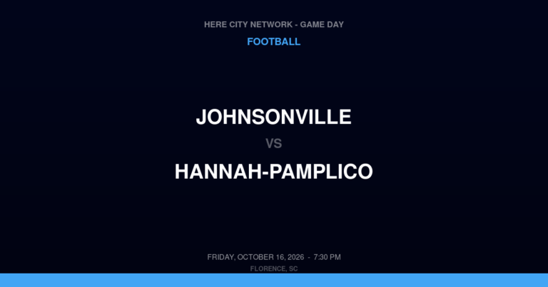 Johnsonville vs. Hannah-Pamplico — Football Game Day — Pamplico, SC — Oct 16, 2026