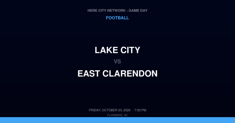 Lake City vs. East Clarendon — Football Game Day — Turbeville, SC — Oct 23, 2026