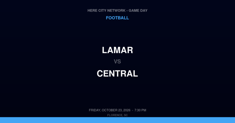 Lamar vs. Central — Football Game Day — Pageland, SC — Oct 23, 2026