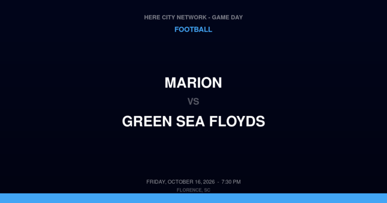 Marion vs. Green Sea Floyds — Football Game Day — Green Sea, SC — Oct 16, 2026