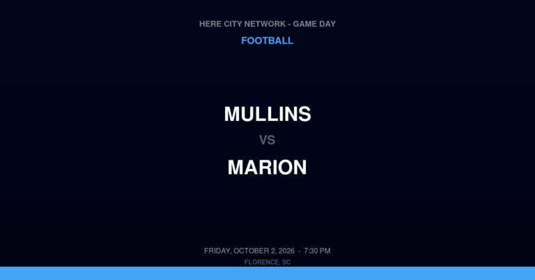 Mullins vs. Marion — Football Game Day — Marion, SC — Oct 2, 2026