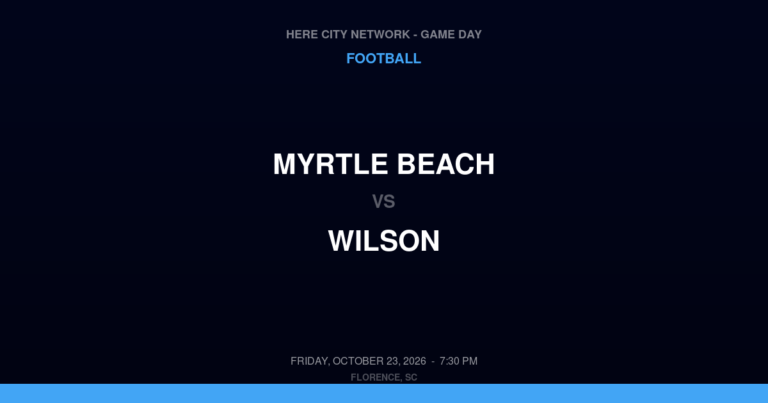 Myrtle Beach vs. Wilson — Football Game Day — Florence, SC — Oct 23, 2026