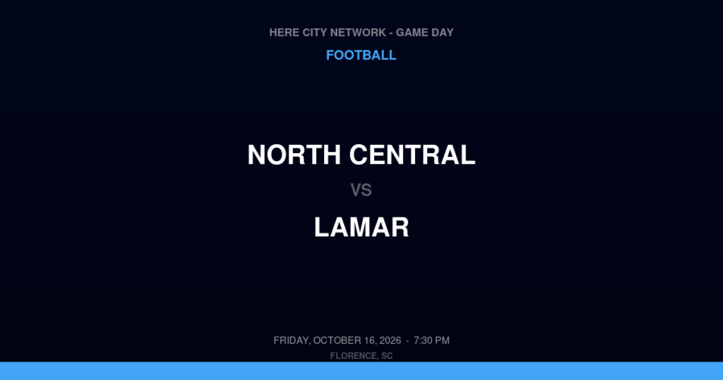 North Central vs. Lamar — Football Game Day — Lamar, SC — Oct 16, 2026