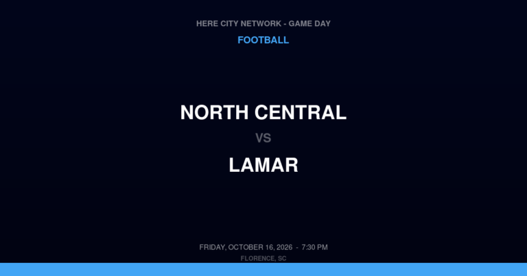 North Central vs. Lamar — Football Game Day — Lamar, SC — Oct 16, 2026