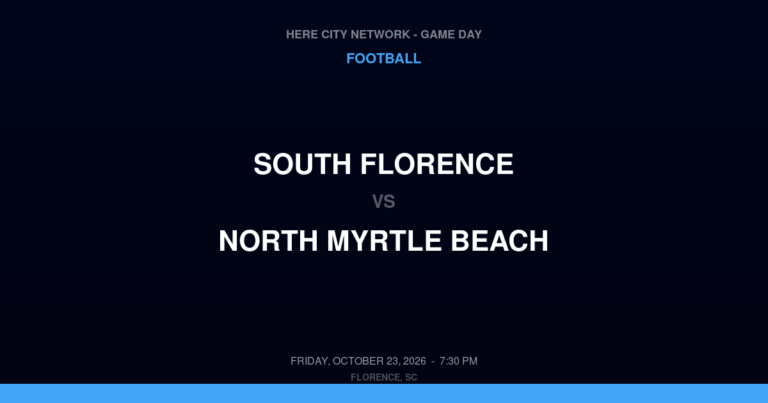 South Florence vs. North Myrtle Beach — Football Game Day — Little River, SC — Oct 23, 2026