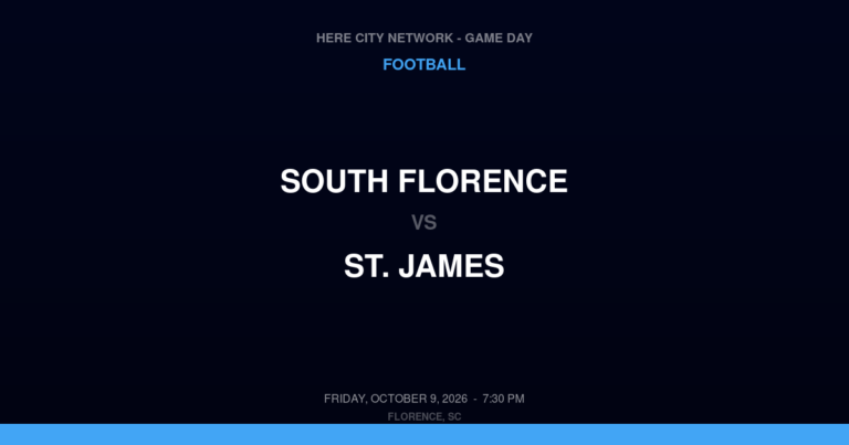 South Florence vs. St. James — Football Game Day — Murrells Inlet, SC — Oct 9, 2026