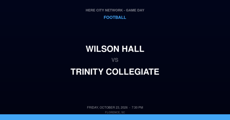 Wilson Hall vs. Trinity Collegiate — Football Game Day — Darlington, SC — Oct 23, 2026