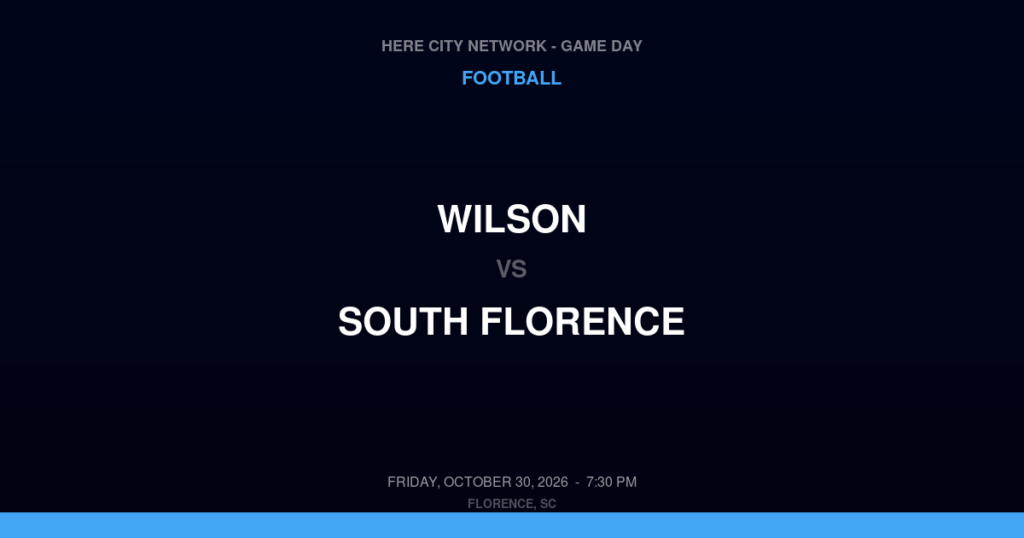 WILSON vs SOUTH FLORENCE FOOTBALL game day graphic - Florence, SC