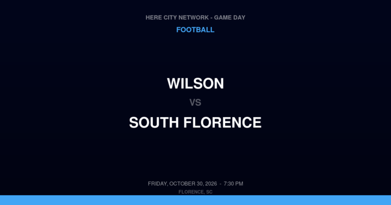 Wilson vs. South Florence — Football Game Day — Florence, SC — Oct 30, 2026