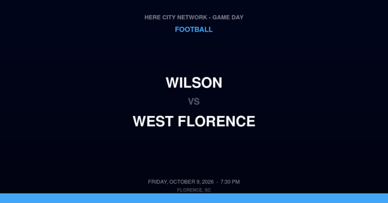 Wilson vs. West Florence — Football Game Day — Florence, SC — Oct 9, 2026